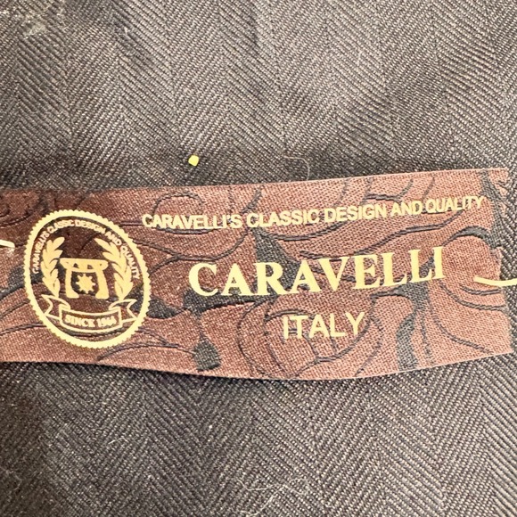 Caravelli Italy Classic Design Black Oxford 2 Piece Suit Jacket & Pants 40L 34W - Picture 3 of 16